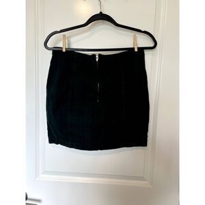 Free People Green Navy Plaid Zip Back Mini Skirt